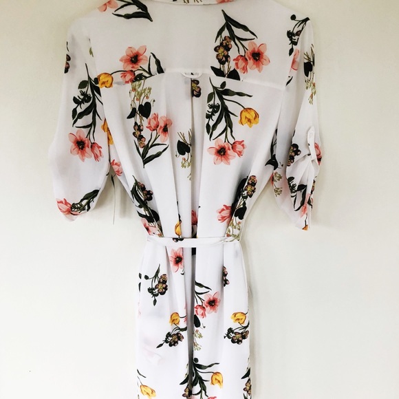 New York & Company Floral Shirt Dress - Picture 2 of 6